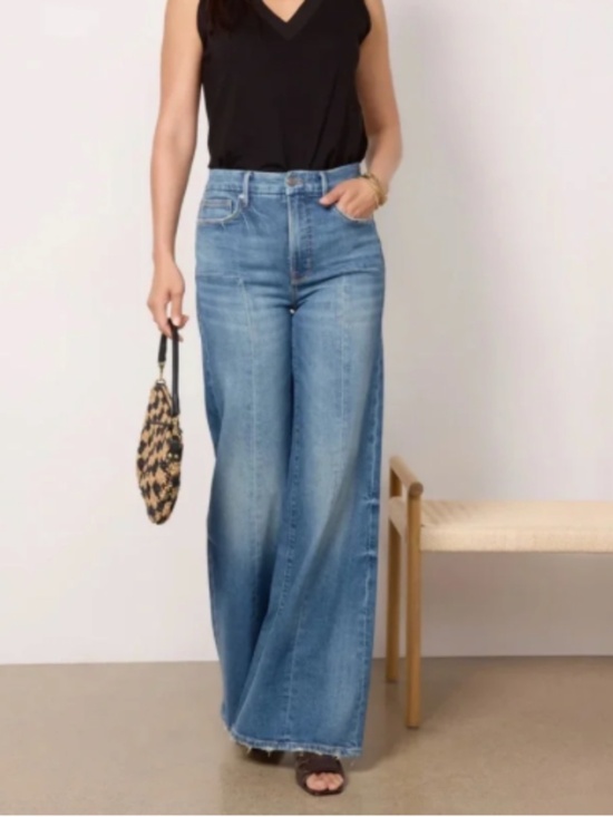 Good American Denim - Good American Good Waist Palazzo Seamed Jeans Sz 28